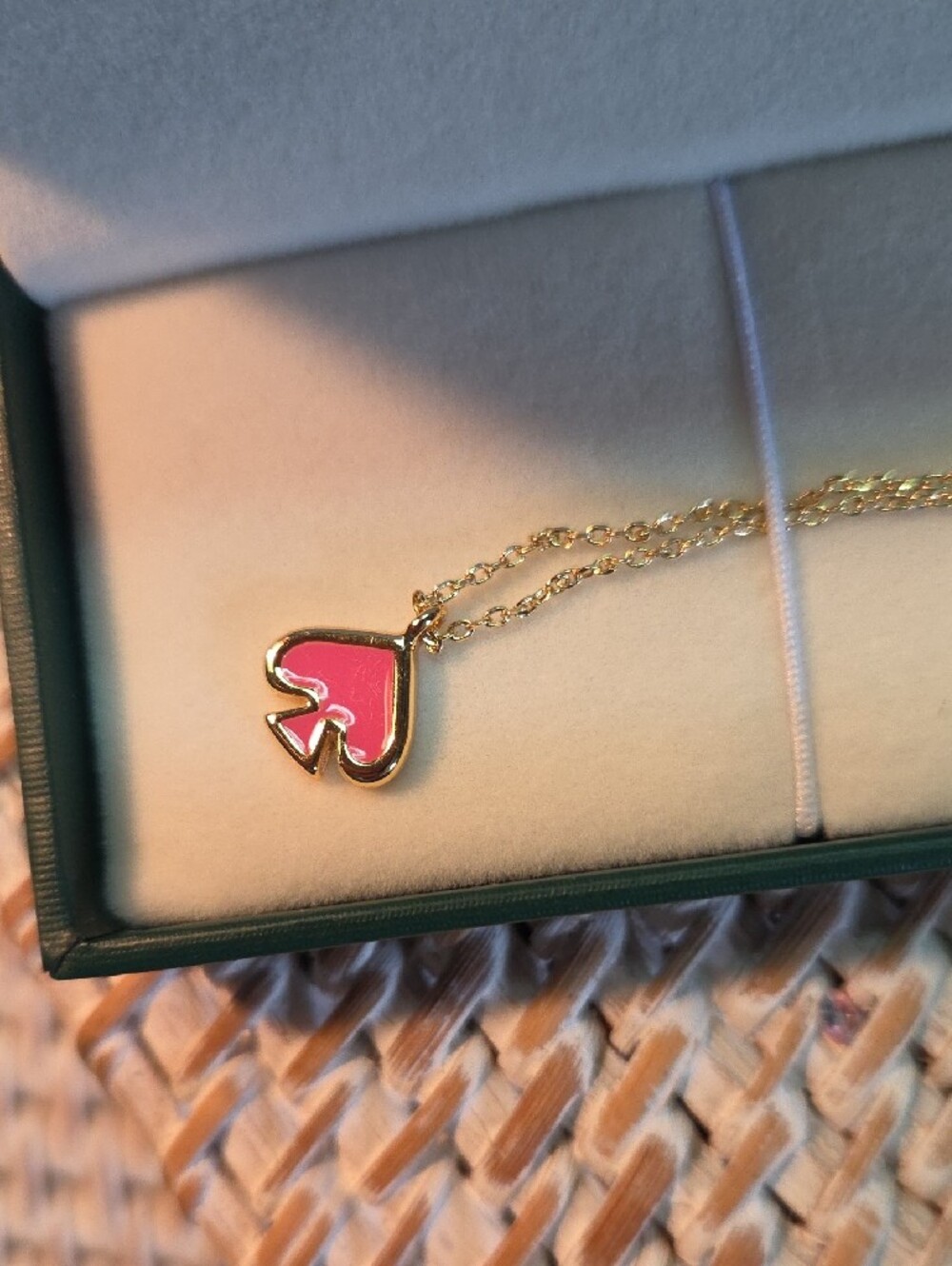 kate spade gold-tone necklace with pink charm - Picture 2 of 3